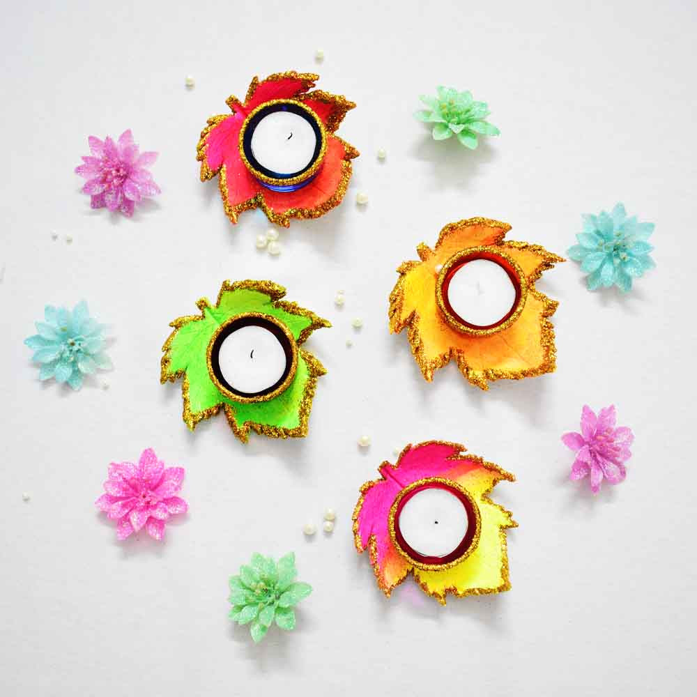 Beautiful Handmade Maple Leaf Tea light Candle Holder